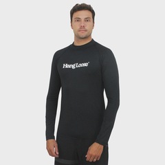 Camiseta para Surf Masculina Hang Loose Typo Black - Foto 1