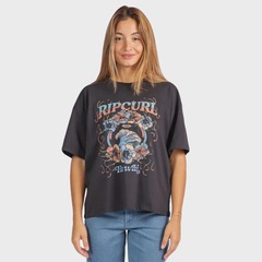 Camiseta Rip Curl Pacific Coast Washed Black - Feminina - Foto 1