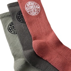 Kit 3 Pares de Meia Cano Médio Rip Curl Wetty Crew Sock WT26 - Unissex - Foto 2