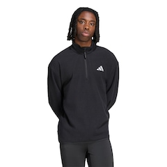 Blusão de Moletom Fleece Zíper Meia Altura adi365 Running Essentials Winterised adidas Masculino - Foto 1