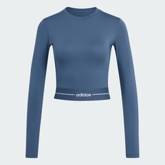 Blusa cropped de manga longa Hyperglam adidas Feminina - Foto 2