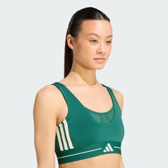 Top adidas Suporte Leve Hyperglam 3 Listras Color Block Feminino - Foto 5