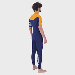Long John Hurley Advant 2/2mm Manga Curta Chest Zip Navy Importado - Masculina - Foto 4