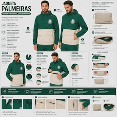 Jaqueta do Palmeiras Corta Vento Poliamida Packable III Masculina - Foto 6