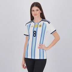 Camisa Argentina I 26/27 8 Enzo adidas Feminina - Foto 4