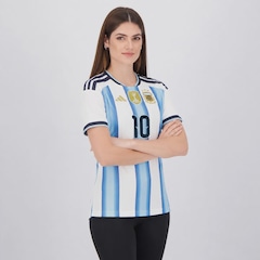 Camisa Argentina I 26/27 10 Messi adidas Feminina - Foto 3