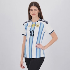 Camisa Argentina I 26/27 10 Messi adidas Feminina - Foto 4