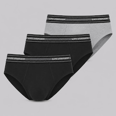 Kit com 3 Cuecas Lupo Slip Com Elastano  - Masculino - Foto 1