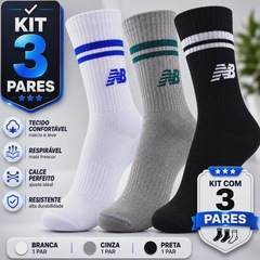 Kit 3 Pares de Meia Cano Alto New Balance - Feminino - Foto 9
