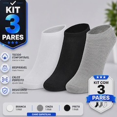 Kit 3 pares de Meia Sapatilha Dallf - Feminino - Foto 8
