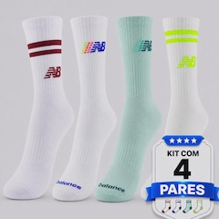 Kit com 4 Pares de Meia Cano Alto New Balance - Feminina - Foto 10