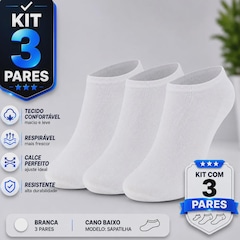 Kit com 3 Pares de Meia Sapatilha Dallf - Feminino - Foto 6