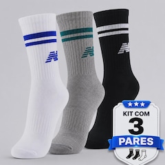 Kit com 3 Pares de Meia Cano Alto New Balance - Masculino - Foto 7