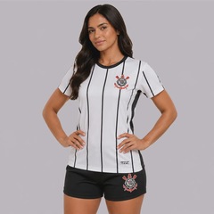 Camisa do Corinthians Fitness Listrada - Feminina - Foto 1