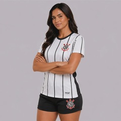 Camisa do Corinthians Fitness Listrada - Feminina - Foto 3