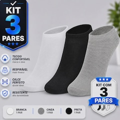 Kit com 3 pares de Meia Sapatilha Dallf - Feminino - Foto 9