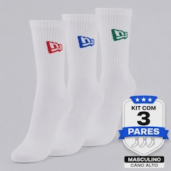 Kit com 3 Pares de Meia Cano Alto New Era Flag - Feminino - Foto 7