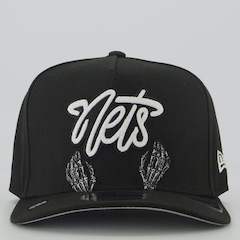 Boné Unissex New Era Brooklyn Nets NBA Script 940 AF - Aba Curva - Foto 2