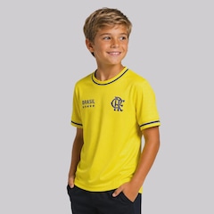 Camisa do Flamengo Brasil Jacquard Holográfico - Infantil - Foto 2