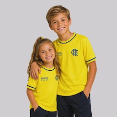 Camisa do Flamengo Brasil Jacquard Holográfico - Infantil - Foto 4