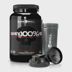 Combo Whey 100% HD 900g + Coqueteleira - Black Skull - Foto 1