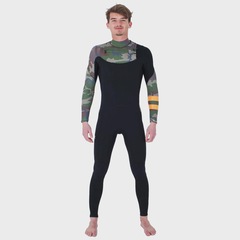 Long John Hurley 3/2mm Plus Printed Chest Zip Masculino - Foto 1