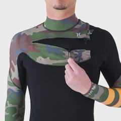 Long John Hurley 3/2mm Plus Printed Chest Zip Masculino - Foto 3
