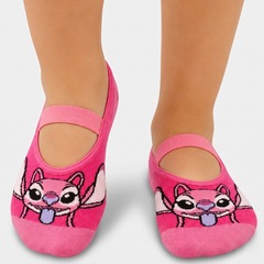 Meia Sapatilha Antiderrapante Lupo Stitch - Infantil - Foto 4