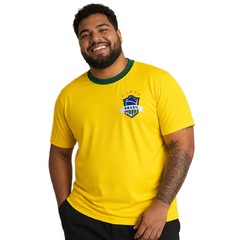 Camisa do Brasil Plus Size Escudo Dry Hyperbole - Masculina - Foto 3