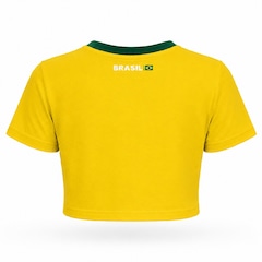 Camisa do Flamengo Cropped Virar Especial Brasil Retrô Braziline - Feminina - Foto 4