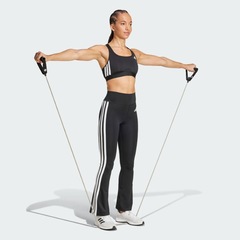 Calça Legging adidas Flare Optimé Essentials Três Listras Feminina - Foto 3