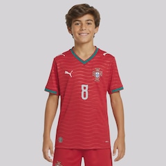 Camisa Portugal I 26/27 8 B. Fernandes Puma Infantil - Foto 2