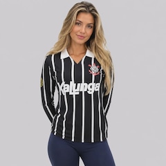 Camisa do Corinthians Retrô Kalunga Manga Longa Feminina - Foto 1