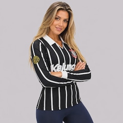 Camisa do Corinthians Retrô Kalunga Manga Longa Feminina - Foto 2