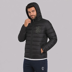 Jaqueta Puffer Corinthians com Capuz Removível Masculina - Foto 3