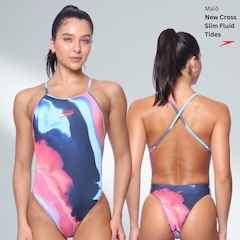 Maiô Adulto Speedo New Cross Slim Fluid Tides - Foto 4