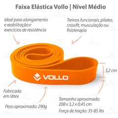 Super Band Extensor Elástico Nível Médio 32mm Vollo - Foto 6