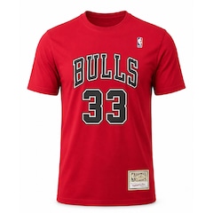 Camiseta Chicago Bulls NBA Pippen 33 Mitchell & Ness - Masculina - Foto 1