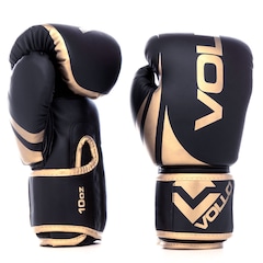 Kit Luva de Boxe Muay Thai 10OZ Dourado + Protetor Bucal Luta Vollo - Foto 2