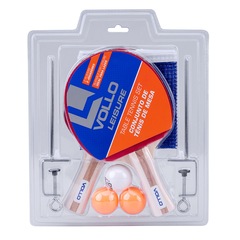 Kit Tênis de Mesa 2 Raquetes 3 Bolas e Rede Vollo - Foto 1