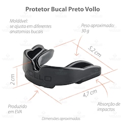 Kit Luva 12oz Boxe Muay Thai Dourado + Protetor Bucal Luta Vollo - Foto 5