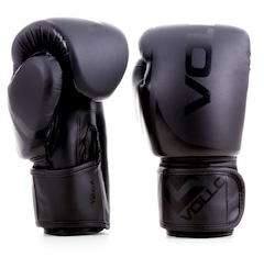 Kit Boxe Luva 12Oz Preto + Protetor Bucal + Bandagem Preta Vollo - Foto 1