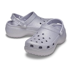 Sandália Crocs Classic Platform Glitter Clog Mauve Mist - Unissex - Foto 3