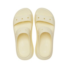 Sandália Crocs Classic Crush Platform Sandal Buttercream - Feminina - Foto 4