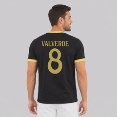 Camisa Real Madrid Dorado 8 Valverde Masculina - Foto 1