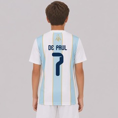 Camisa Argentina Classic  7 De Paul Infantil - Foto 1