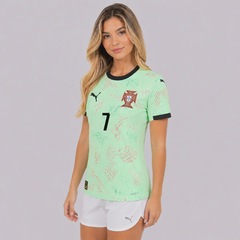 Camisa Portugal II 25/26 7 Ronaldo Puma Feminina - Foto 4