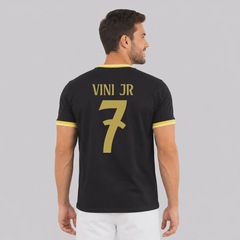 Camisa Real Madrid Dorado 7 Vini Jr Masculina - Foto 1