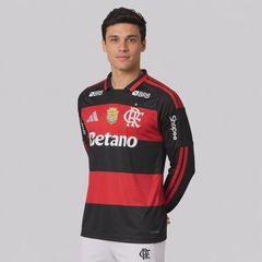 Camisa do Flamengo I 26/27 Manga Longa Patch Campeão Brasileiro 25/26 adidas Masculina - Foto 3