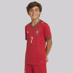 Camisa Portugal I 26/27 7 Ronaldo Puma Infantil - Foto 4